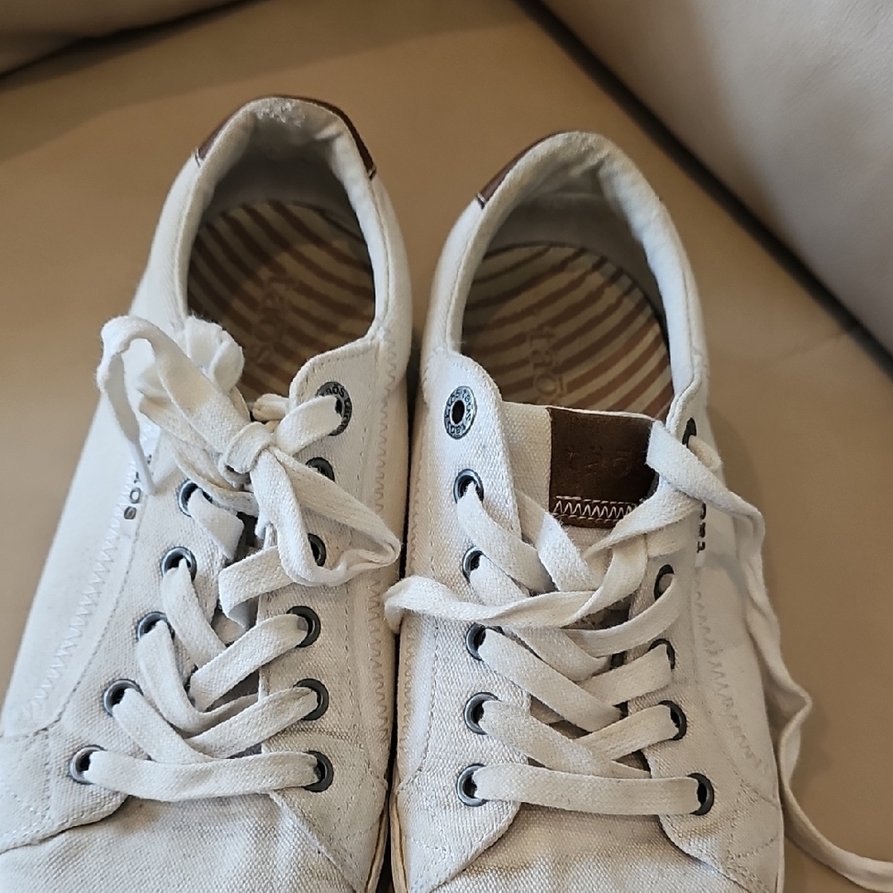 TAOS Casual Beige Sneakers with Brown Accents - Picture 7 of 8